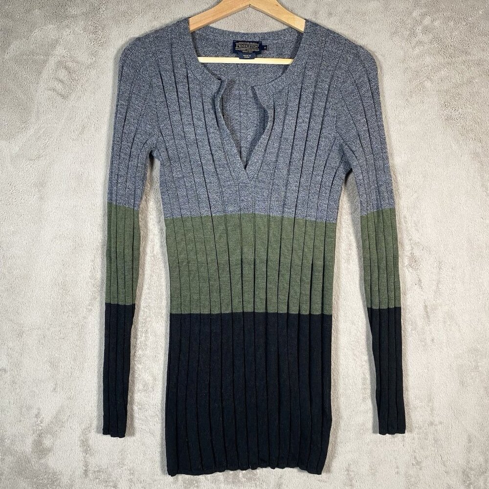Pendleton 100% Merino Wool Sweater Womens S Long Sleeve Ribbed Lightweight Tunic - Picture 3 of 13